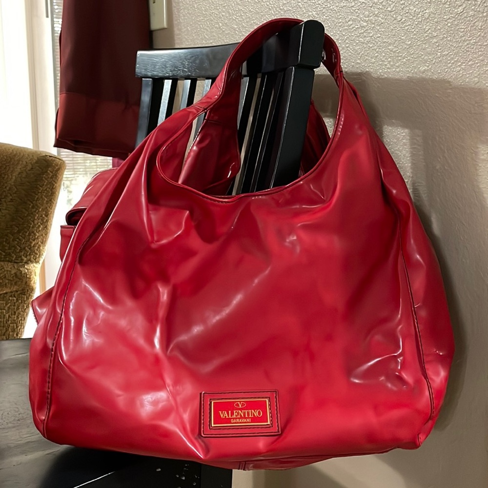 Red patent leather Valentino bag